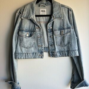 Zara Washed Blue Denim Jacket